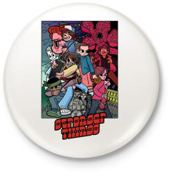 printfashion Stranger things cartoon - Kitűző, hűtőmágnes - Fehér (18124557)