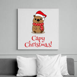 printfashion Capy Christmas - Vászonkép - Fehér (18043089)