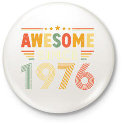 printfashion Szülinap awesome 1976 - Kitűző, hűtőmágnes - Fehér (18179039)
