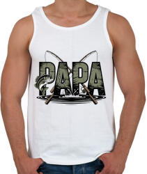 printfashion Papa Fishing - Férfi atléta - Fehér (18368202)