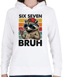 printfashion 67 Six seven - Női kapucnis pulóver - Fehér (18267943)