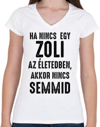printfashion ZOLI - Női V-nyakú póló - Fehér (18404063)