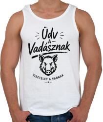 printfashion Tiszteld a vaddisznót - Férfi atléta - Fehér (18435537)