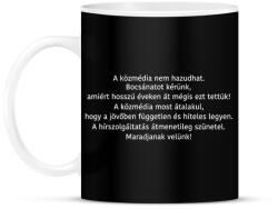printfashion M1 közmédia bocsánat - Bögre - Fekete (18497342)