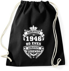 printfashion 80 éves - Sportzsák, Tornazsák - Fekete (18091505)