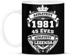 printfashion 45 éves - Bögre - Fekete (18092076)