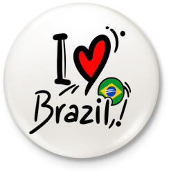 printfashion I love Brazil - Kitűző, hűtőmágnes - Fehér (18428168)