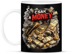 printfashion Csak a money - Bögre - Fekete (18111937)