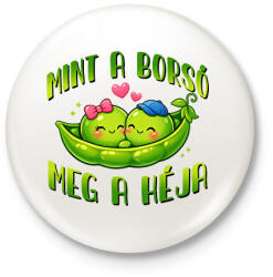 printfashion Mint a borsó meg a héja - Kitűző, hűtőmágnes - Fehér (18113307)