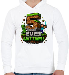 printfashion 5 éves lettem - Férfi kapucnis pulóver - Fehér (18345801)