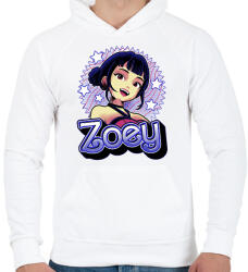printfashion Huntrix Zoey - Férfi kapucnis pulóver - Fehér (17976099)