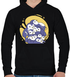 printfashion Pingvin kupac - Férfi kapucnis pulóver - Fekete (17876520)