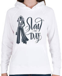 printfashion Slay The day - Női kapucnis pulóver - Fehér (18169111)