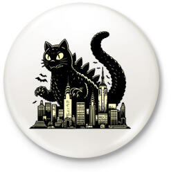 printfashion Catzilla - Kitűző, hűtőmágnes - Fehér (17967019)