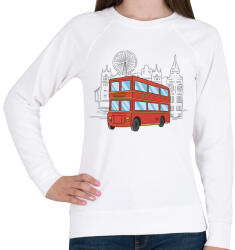 printfashion Angol busz - Női pulóver - Fehér (18030104)