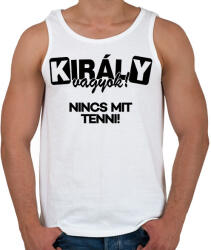 printfashion Király vagyok nincs mit tenni fekete - Férfi atléta - Fehér (18323318)