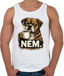 printfashion Grumpy kutya kávéval - Férfi atléta - Fehér (18097577)