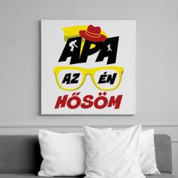 printfashion Apa az én hősöm - Vászonkép - Fehér (18407122)