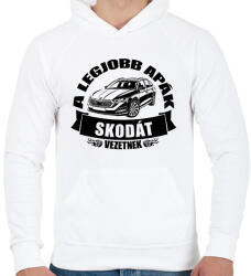 printfashion Skodás apák - Férfi kapucnis pulóver - Fehér (18383940)