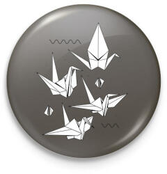 printfashion Origami - Kitűző, hűtőmágnes - Sötétszürke (18000773)