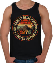 printfashion 1976 limitált 50 szülinap - Férfi atléta - Fekete (18493261)