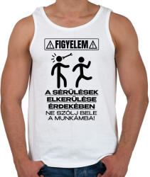 printfashion Ne szólj bele a munkámba - Férfi atléta - Fehér (18222055)