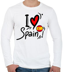 printfashion I love Spain - Férfi hosszú ujjú póló - Fehér (18425512)