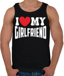printfashion I love my girlfriend - Férfi atléta - Fekete (18104778)