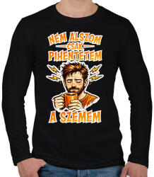 printfashion Nem alszok csak pihentetem a szemem - Férfi hosszú ujjú póló - Fekete (18183360)