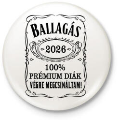 printfashion BALLAGÁS 2026 fekete - Kitűző, hűtőmágnes - Fehér (18302790)