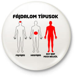 printfashion Fájdalom típusok peca fekete - Kitűző, hűtőmágnes - Fehér (18320092)