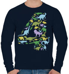 printfashion Szülinapi póló dinókkal-4 éves - Férfi pulóver - Sötétkék (17888086)
