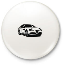 printfashion Alfa Romeo Stelvio - Kitűző, hűtőmágnes - Fehér (17940100)
