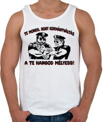 printfashion Te mondd hogy kormányváltás a te hangod mélyebb - Férfi atléta - Fehér (18314616)