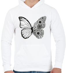 printfashion Pillangó - Férfi kapucnis pulóver - Fehér (17910183)