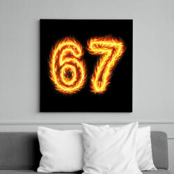 printfashion six seven - fire - Vászonkép - Fekete (18108368)