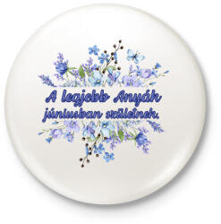 printfashion A legjobb anyák június - Kitűző, hűtőmágnes - Fehér (18350320)