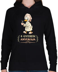 printfashion 4 GYEREK ANYUKÁJA - Női kapucnis pulóver - Fekete (18324783)