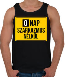 printfashion 0 Nap szarkazmus nélkül - Férfi atléta - Fekete (18196652)