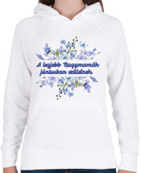 printfashion A legjobb nagymamák június - Női kapucnis pulóver - Fehér (18350430)