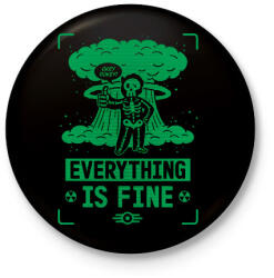 printfashion Fallout Vault Boy - Kitűző, hűtőmágnes - Fekete (18140308)