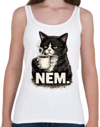 printfashion Bunkó macska - Női atléta - Fehér (18097178)