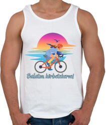 printfashion Balaton körbetekerve - Férfi atléta - Fehér (18497840)