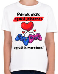 printfashion Párok akik együtt játszanak - Gyerek póló - Fehér (18109825)