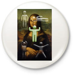 printfashion Meccha Chameleon Mona Lisa - Kitűző, hűtőmágnes - Fehér (18473072)