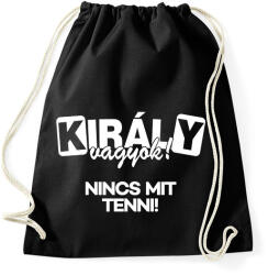 printfashion Király vagyok nincs mit tenni fehér - Sportzsák, Tornazsák - Fekete (18323901)