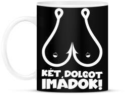 printfashion Két dolgot imádok - fehér - Bögre - Fekete (18210558)