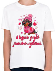 printfashion Tacskó szülinap június - Gyerek póló - Fehér (18364178)