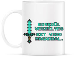 printfashion Egyedül veszélyes- minecraft - Bögre - Fehér (18296734)