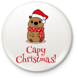 printfashion Capy Christmas - Kitűző, hűtőmágnes - Fehér (18043069)